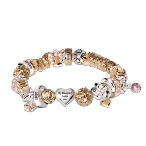 The Bradford Exchange Daughter Charm Bracelet, “The Wishes” - Picture 1 of 3